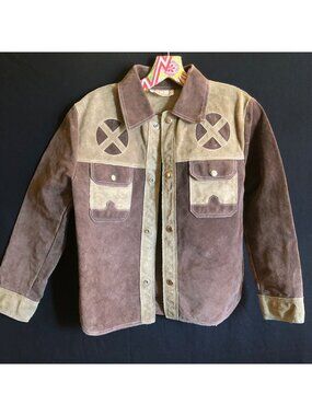 Vintage Two-Tone Suede Leather Boho Western Jacket – Made in Mexico